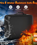 5200 Fahrenheit Fireproof Document Box With Lock Expandable File Organizer Heat Insulated Waterproof Storage With Water and Fire