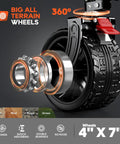 Big all terrain wheel of Foldable 48 Inch Beach Wagon Cart With 560 Lbs Capacity And Heavy Duty All Terrain Wheels Collapsible Utility Cart
