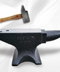 132 Lb Single Horn Cast Steel Blacksmith Anvil With Polished Work Surface, Round And Square Holes, Round Horn Tool