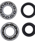 Crankshaft Bearing Rebuild Kit For Yamaha PW80 BW80 Y Zinger with open-faced heat-treated bearings and seals, top view.
