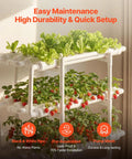Hydroponics Growing System Kit For Home Garden With 3 Tier 108 Sites UPVC Pipe setup with lettuce and strawberries