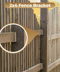 Rock-Solid 2x4 Fence Brackets for Wood Posts and Rails, Heavy-Duty Galvanized Steel Connectors on installed backyard fence