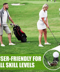 Two golfers using Eight Piece Golf Tees Set For Indoor Simulator And Practice Mat Plastic Tees With Consistent Height