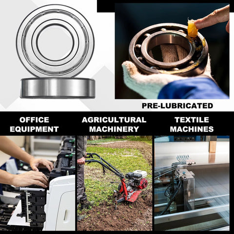 Uxcell 6210ZZ deep groove ball bearing, 50x90x20 mm, pre-lubricated, double metal shield, Amazon brand.