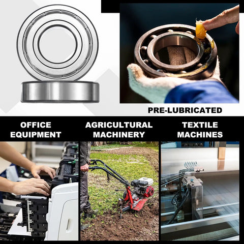 Two Pieces Deep Groove Ball Bearings 20 By 42 By 12 mm High Speed Double Shielded Chrome Steel Bearings in industrial use scenarios