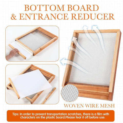 Two Pack Beehive Parts Kit For 10 Frame Hives With Telescoping Top Cover And Inner Cover, Screened Bottom Board showcased