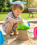 Child playing with Three Pack Collapsible Buckets For Kids Foldable Sand Pails For Beach Sandbox Camping And Epic Summer Fun