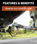 Slim Adjustable Channel Mount With Dual Ball Hitch For Trailers, Two Inch Shank, Ten Thousand Pound Capacity in use