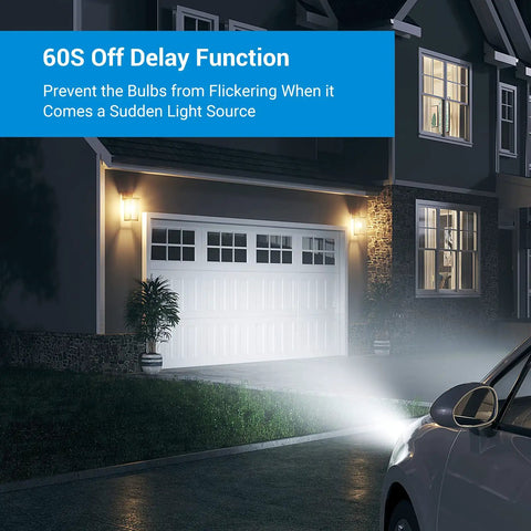 Dusk To Dawn Light Socket With Sensor And Timer, car headlights by garage with auto light function, 2 Pack