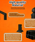 Image of Slick Matte Black U Shape Indoor Outdoor Stair Railing showing components, including smooth edges and decorative cap.