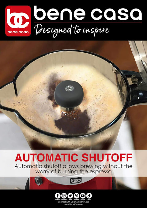 Red Electric Espresso Maker For 1 To 3 Cups With Transparent Carafe Auto Shut Off Clear Brew Preview Easy One Touch Espresso