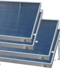 4 Panel Hybrid Solar Water Heater Kit With Double Row Setup Fits Existing Gas Or Electric Tanks includes four aluminum solar panels