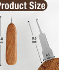 Ergonomic Wooden Needle Threader For Hand Sewing With Hardwood Handle And Stainless Steel Hook For No Fuss Easy Threading 1 Cm Extended Tip That Fits Small Eye Needles And Sewing Machines Savina. Product size details.