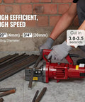 Heavy Duty Electric Hydraulic Rebar Cutter For Construction Sites cutting rebar on a job site, fast 3.5 sec cut speed.