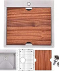 Drop In Kitchen Sink 21x20 Inch Stainless Steel Bar Sink For Kitchen Wet Bar Laundry Office RV Outdoor Top Mount Single Bowl Workstation Brushed Nickel Finish With 3mm Rim And 18 Gauge Body Pro Grade Build with accessories.