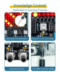 Close-up of LED Hands On Follow Light Soldering Kit with circuit components for educational STEM learning.