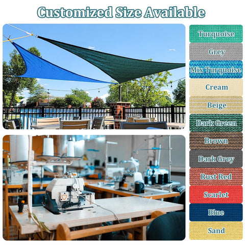 8x10 Sand Shade Sail Canopy For Patio And Backyard, 185GSM HDPE Fabric, Blocks Up To 95 Percent UV, Color Options Shown