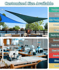 10x10 Foot Sand Shade Sail With Curved Canopy 185GSM Permeable HDPE Fabric Blocks 95 Percent UV Rays over patio