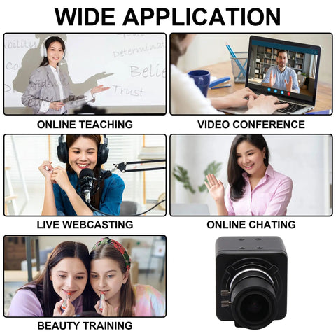 8MP USB Camera High Speed 30FPS 2.8-12mm Zoom Lens With 4X Optical Zoom For Close Up Golf Swing Shots, Industrial Machine Vision USB Webcam For PC Raspberry Pi And DIY Projects used in online teaching, video conferencing, live webcasting, online chatting, and beauty training applications