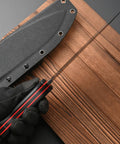 Back view of Fixed Blade Knife With AUS-10 Steel, Black Carbon Fiber Handle, Full Tang, And Sheath For Outdoor Camping And Hunting
