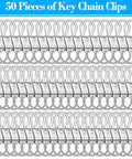 Tough As Nails Zinc Alloy Swivel Snaps Bulk 100 Count Lobster Clasp Hooks For Lanyards Keyrings And Crafts in silver, 50 pieces displayed.