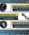 4 Pack Heavy Duty Rubber Anti Vibration Feet and Rubber Bumpers with screw kits image highlighting product advantages
