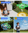 Mini Drone For Kids Beginners Easy To Fly RC Quadcopter With Colorful LED Lights One Key Start Altitude Hold Headless Mode 3D Flips