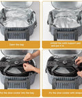 Double Layer Slow Cooker Carrier Bag For 6 To 8 Quart Oval Crock Pot Insulated Travel Case with support pad setup steps