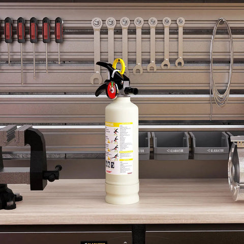 Top Rated ABC Dry Chemical Fire Extinguisher With Patented One Hand Grip Perfect For Home Garage Storage Solid No Sweat Operation Quick Grab Design Rated 1A 10BC Reliable Defense