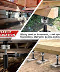 Built Tough House Floor Jack With Zero Hassle Leveling For Basements And Crawl Space Rock Solid 11 Ton Steel Screw Post under structures.