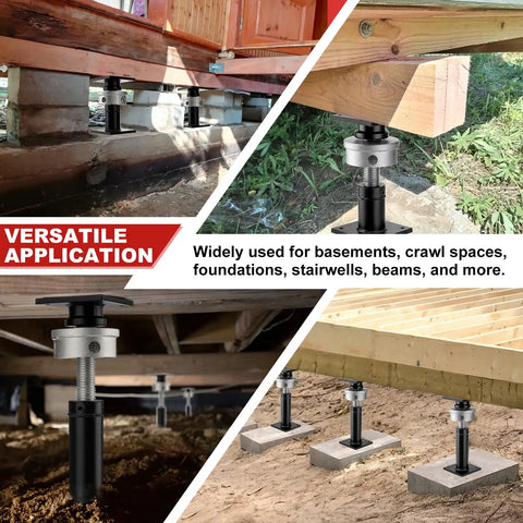 Built Tough House Floor Jack With Zero Hassle Leveling For Basements And Crawl Space Rock Solid 11 Ton Steel Screw Post under structures.
