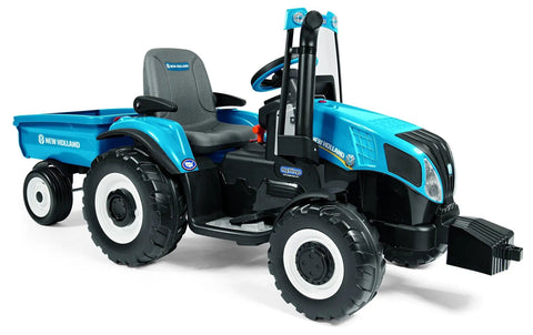 Blue Peg Perego ride-on tractor with trailer for 12 Volt Tractor Motor And Gearbox Replacement Kit Plug And Play For Peg Perego Ride On Tractors