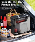 Ninja Slushie Machine Carrying Bag FS301 FS300 in car trunk with containers and basket
