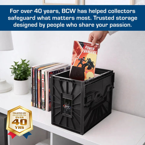 Heavy Duty Comic Bin Holds 150 Graphic Novels Stackable Collector Storage Box With Divider Partition To Safeguard Grail Stacks And Keep Your Haul Feeling Fresh