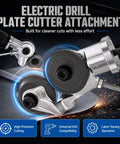 Upgraded Electric Drill Plate Cutter Attachment Metal Nibbler with high precision metal cutting gears for improved labor-saving operations.