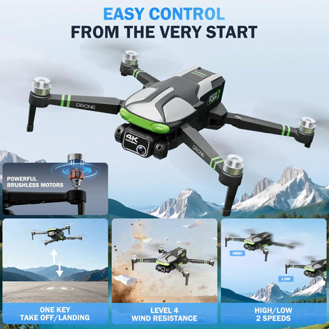 Get That Fresh 4K Drone With Camera For Adults Featuring A Nifty 5 Inch FPV Touchscreen For Smooth Flight Control Plus Smart GPS Auto Return And Follow Me Modes Ready To Capture Epic Shots Anytime, showing brushless motors and easy controls.