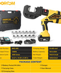 Pro-Gear Heavy Duty Electric Hydraulic Cable Lug Crimping Tool 12-Ton Battery Operated Connector Workshop with accessories.