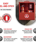 Fire Extinguisher Inside Sticker 6 Pack 2.75 Inch With Ultra Strong Adhesive Weatherproof Decals on red cabinet