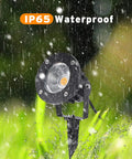 Heavy Duty 18W LED Landscape Light Set, 120V AC Warm White Waterproof Spotlight in rain, aluminum ground stake, IP65 rated