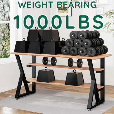 K Shape Beefy Heavy Duty Metal Table Legs Set Of 2, 28 Inches High And 20 Inches Wide, supporting 1000 lbs weights on wooden table.