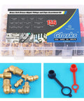 156 Piece Metric And SAE Hydraulic Grease Fittings Kit With Brass Zerk Nipples, Straight, 45 Degree, and 90 Degree Angles