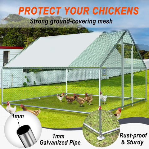 Heavy Duty Beefy Outdoor Chicken Coop With Metal Frame Large Poultry Pen Enclosure Rustproof Wire Mesh Waterproof Chicken Run