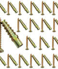 20 Pack Gold Anchors And Screws Kit For Hollow Walls With Tree Shape Expansion For A Vice Like Grip, Heavy Duty Hinge Repair Kit