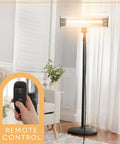 Infrared Patio Heater For Indoor And Outdoor Use, Portable Stand Heater With Remote Control, 1500 W, Weather Resistant