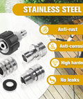 8-piece stainless steel pressure washer quick-connect adapters kit