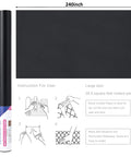 Black Peel And Stick Wallpaper 17 Inch By 240 Inch Matte Black Contact Paper Removable Waterproof Vinyl For Cabinets Countertops And Walls Self Adhesive No Mess Install with roll dimensions displayed and installation illustrations.