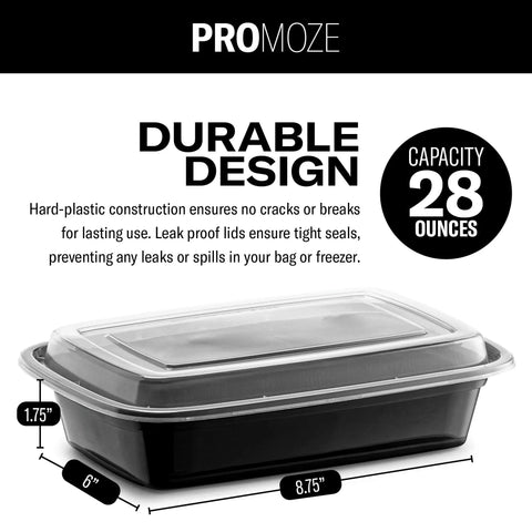50 Pack Meal Prep Containers With Lids 28 Oz One Compartment To Go Bento Boxes Microwave Safe Dishwasher Safe Freezer Safe BPA Free