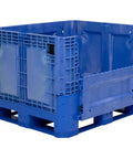 Heavy Duty Collapsible Bulk Box 48x40x33 Inch Plastic Storage Tote with Drop Door and Four Way Forklift Access.