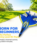 Beginner Friendly Remote Control Airplane With Gyro Stabilization, 2.4GHz RC Plane Ready To Fly Foam Aircraft in park.