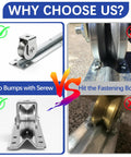 Comparison of 24 Ft Galvanized V Track For 1 In V Groove Gate Rollers with and without fastening bolts for smooth sliding gates